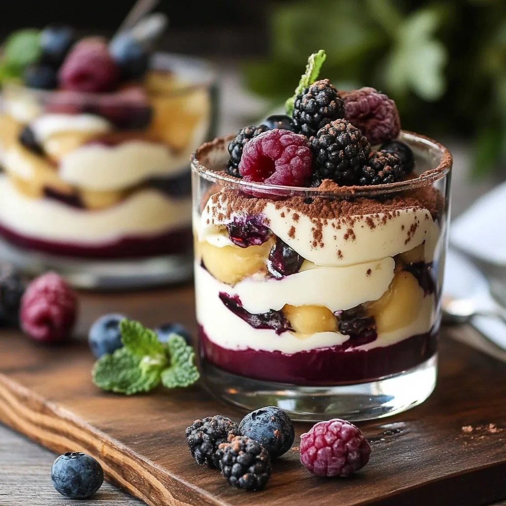 Blaubeer-Tiramisu im Glas