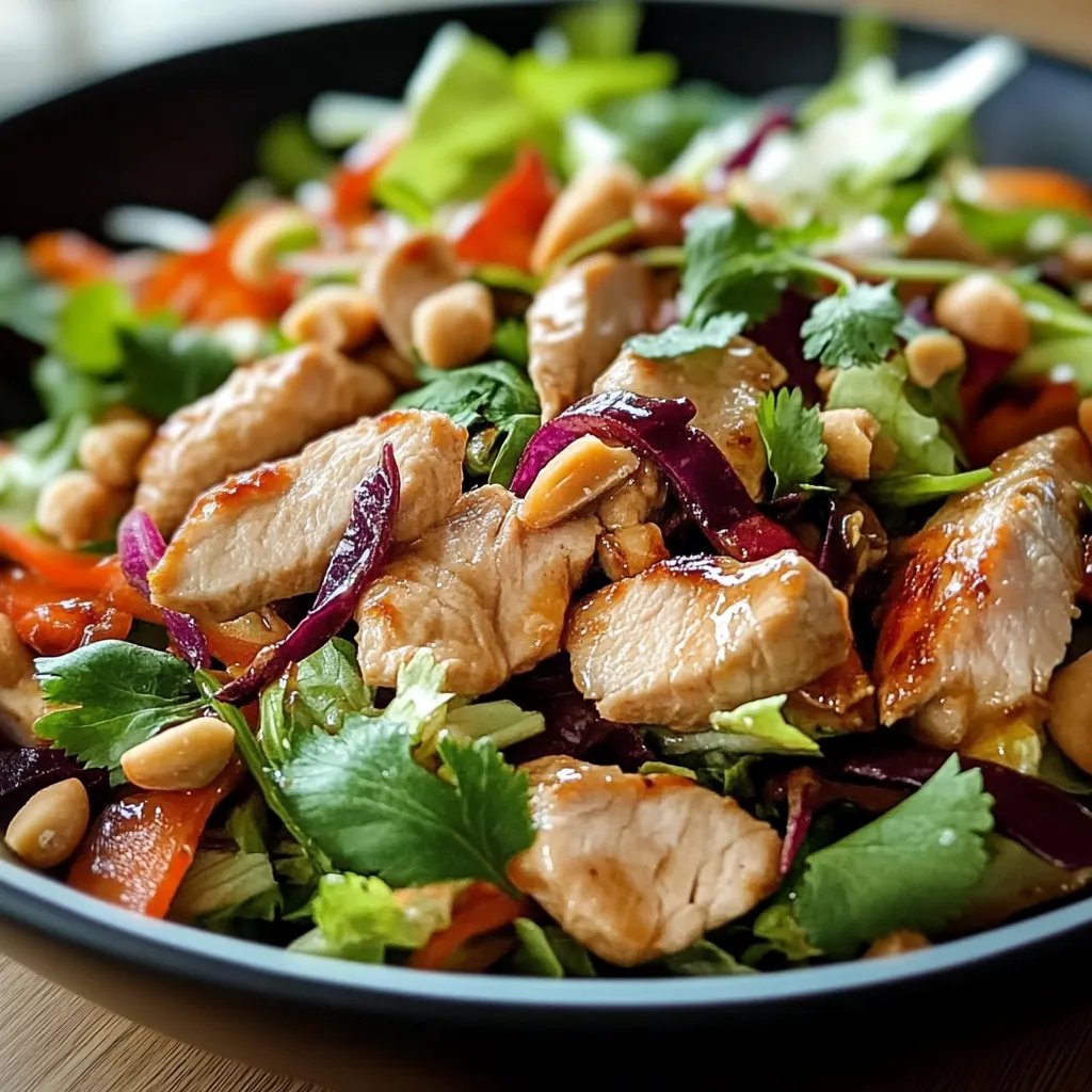Einfacher Thai-Hähnchen-Salat mit Erdnüssen