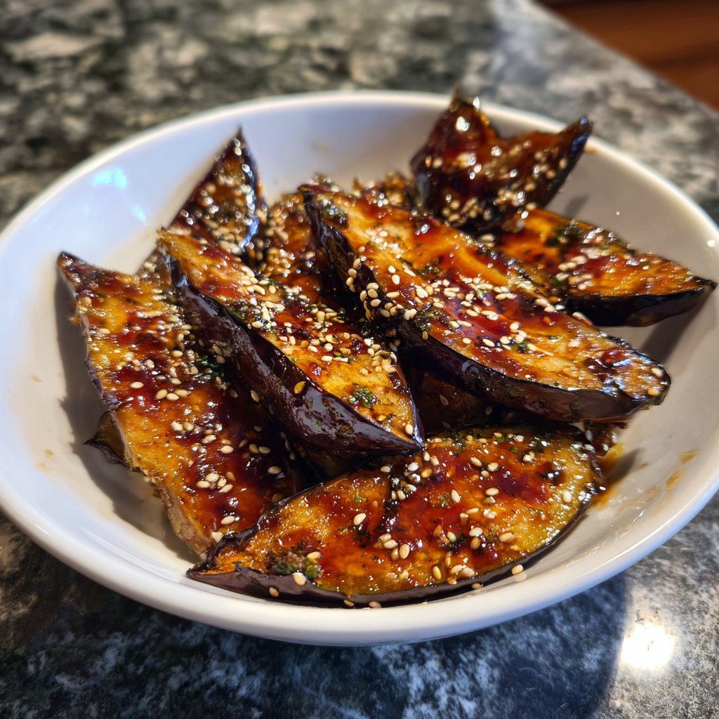 Auberginen mit Sesam und Honig
