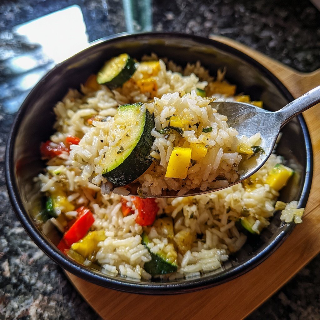 Kalorienarme Reispfanne Mit Zucchini