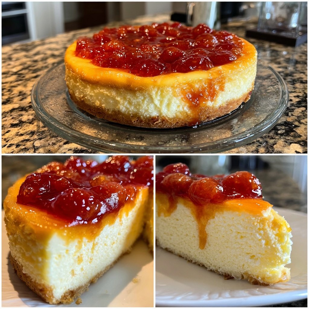 Käsekuchen mit Fruchtspiegel