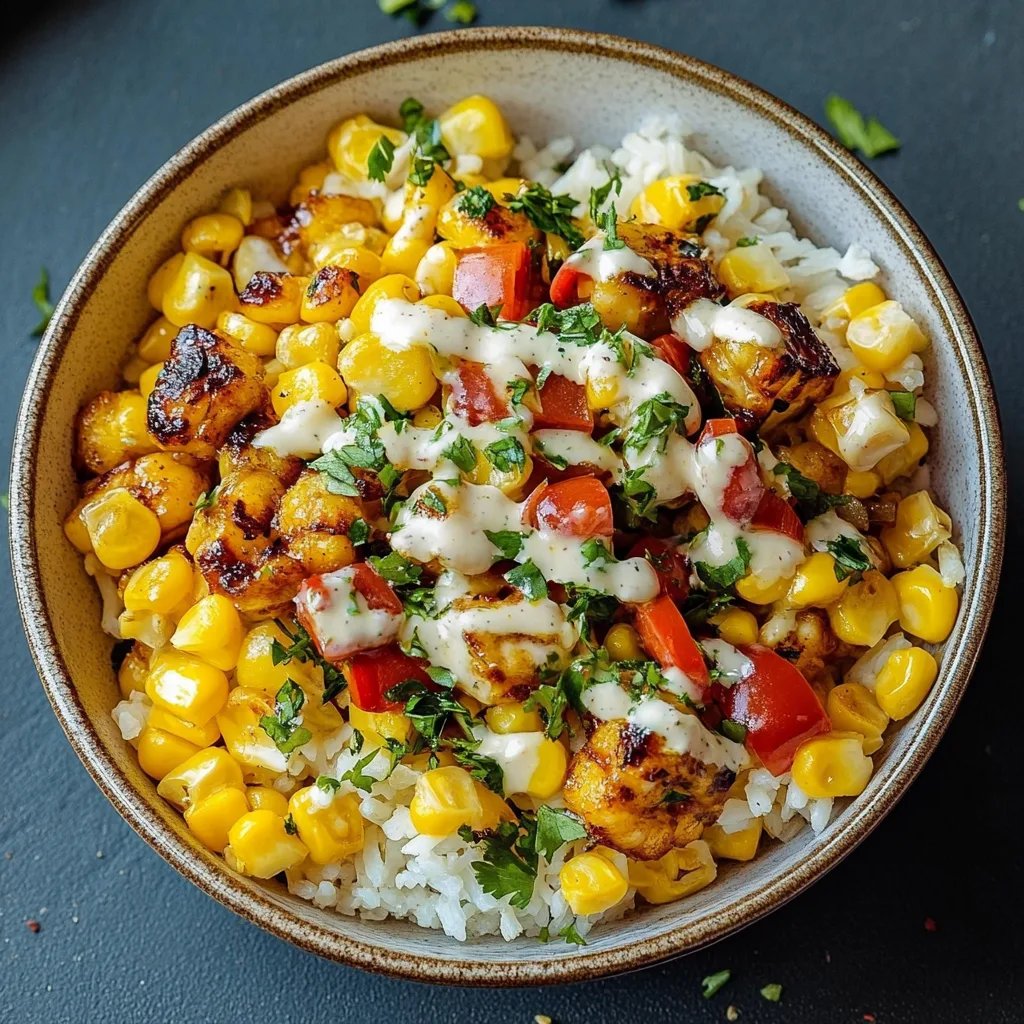 Street Corn Hähnchen Reis Bowl