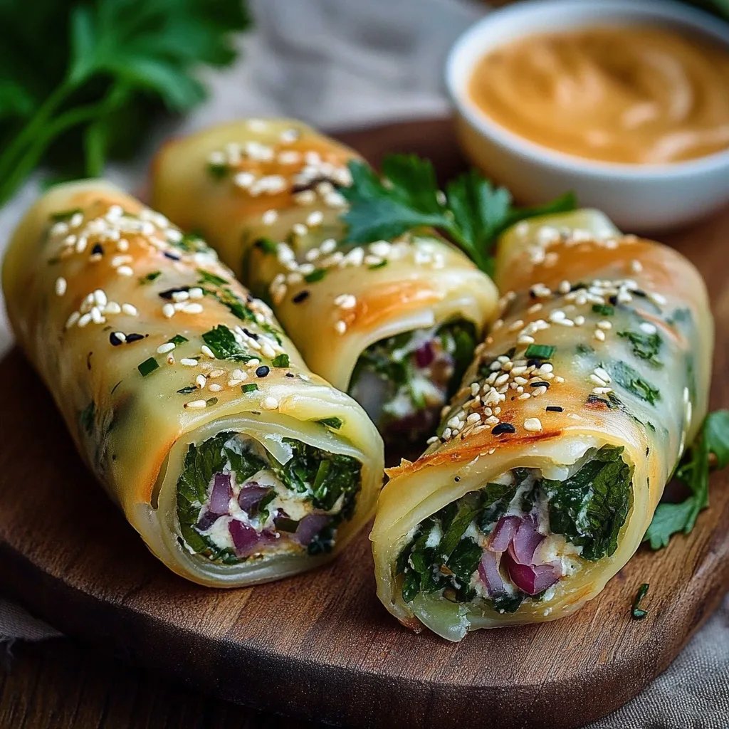 Leckere Sommerrollen mit Erdnussdip