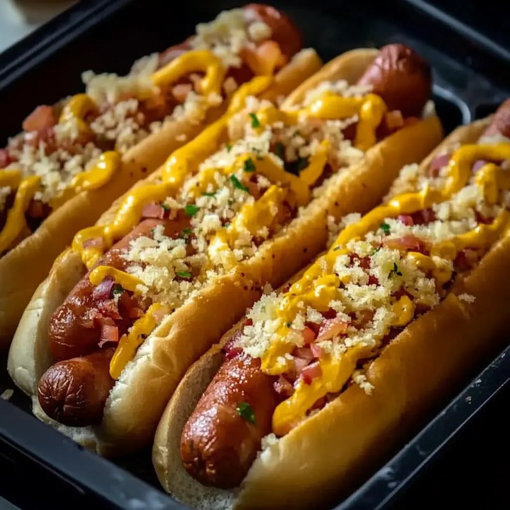 Heißluftfritteusen-Hotdogs