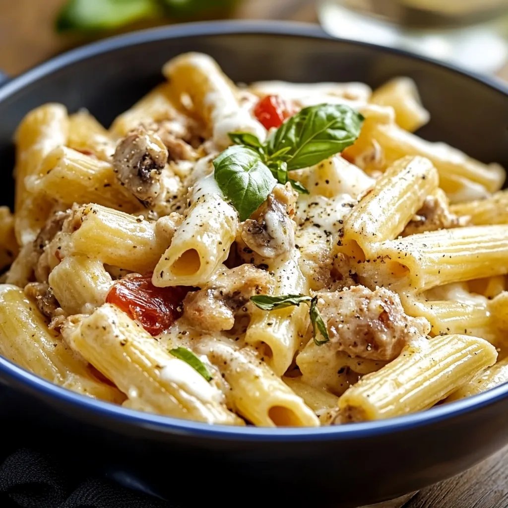 Rigatoni in Hack-Feta-Creme