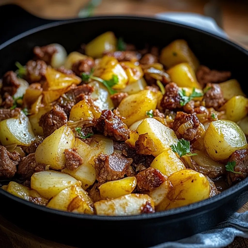 Herzhafte Spitzkohl-Kartoffel-Pfanne mit Hackfleisch