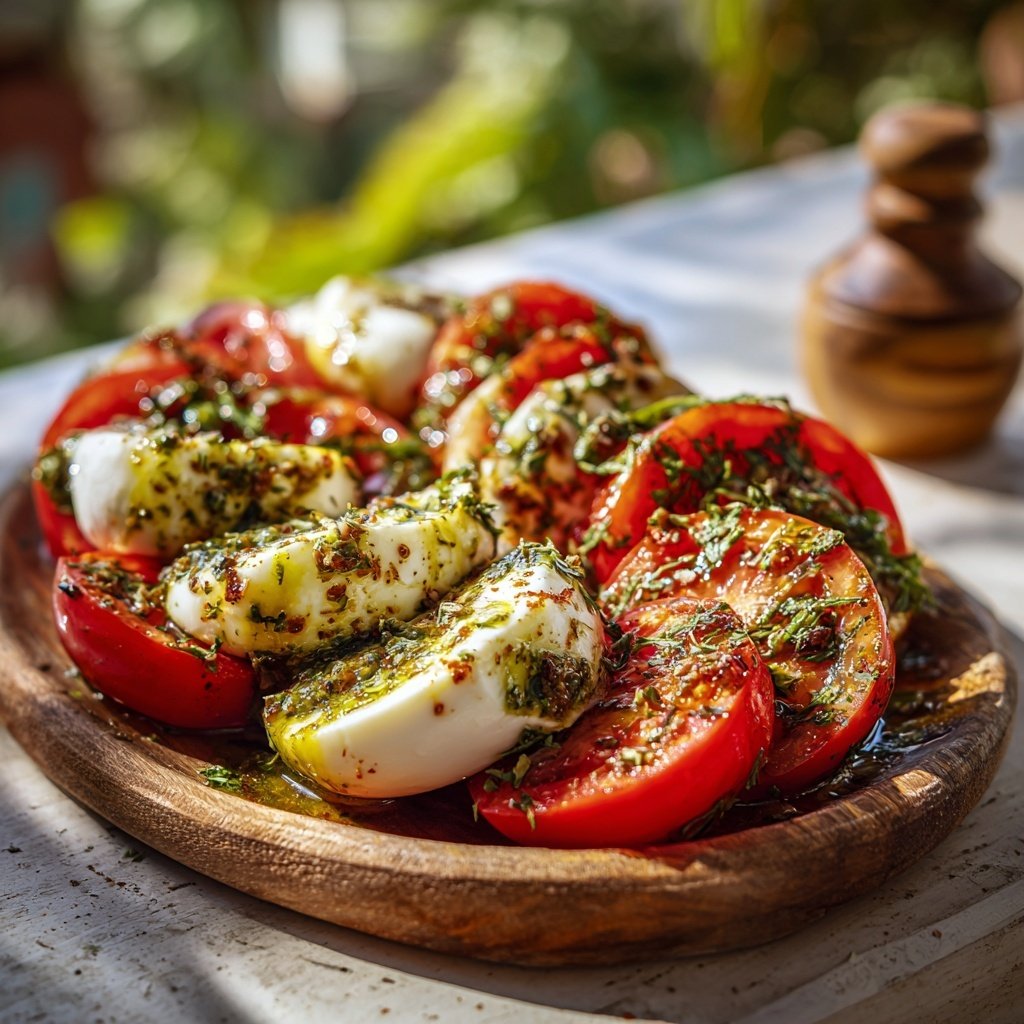 Salat Zum Grillen Mit Tomaten Und Mozzarella