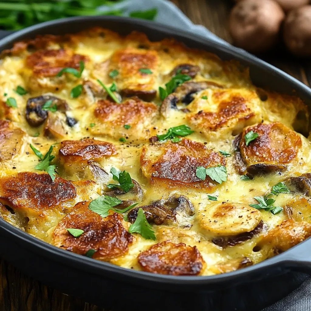 Schnitzel-Gratin mit Curry und Champignons