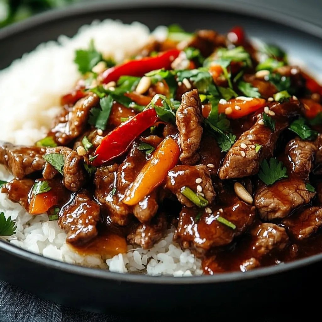 Knuspriges Chili-Rindfleisch mit Reis