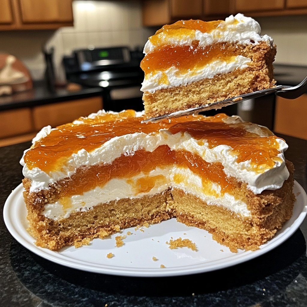 Torte mit Orangenkonfitüre und Mascarpone