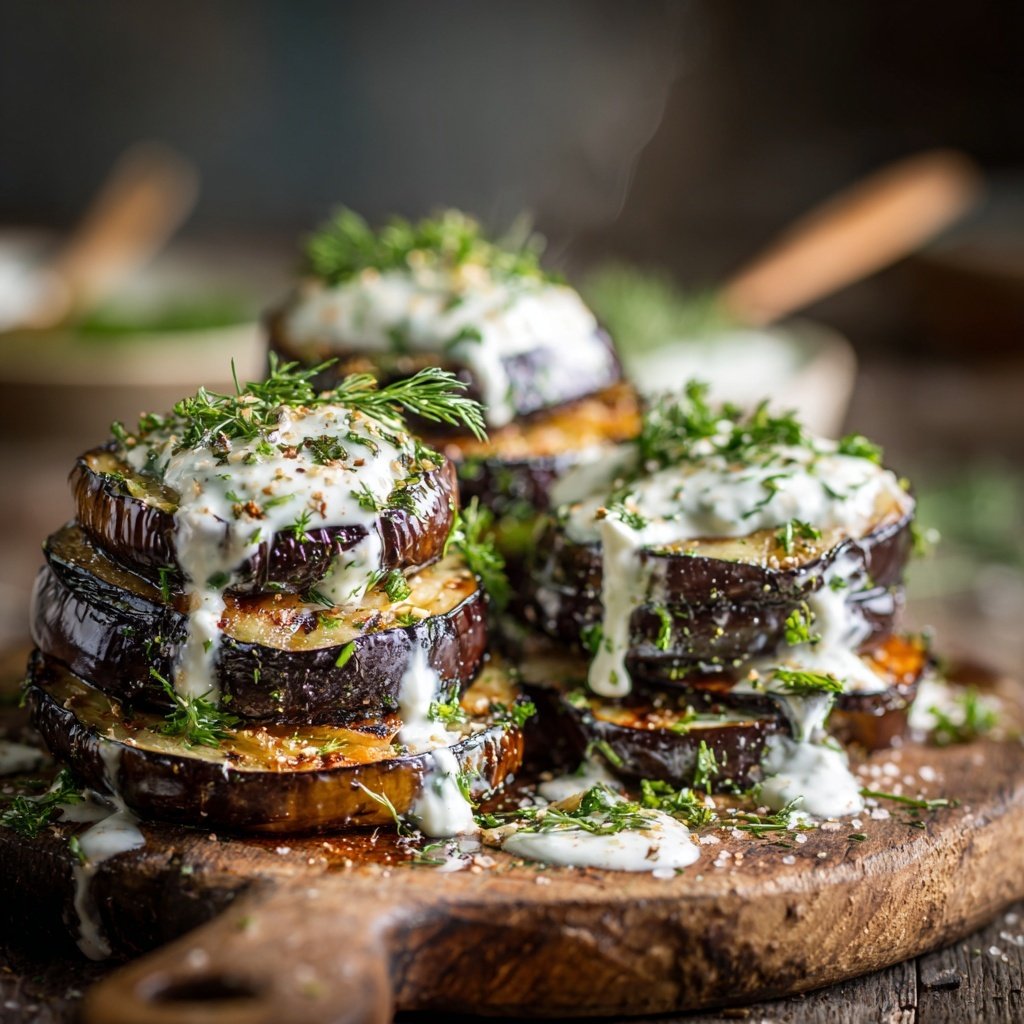 Gegrillte Auberginen Mit Kräuterquark