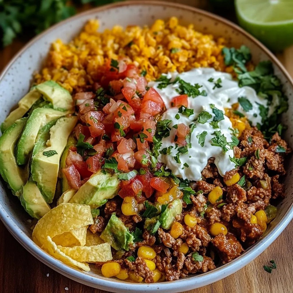 Einfache Taco-Reisschüssel