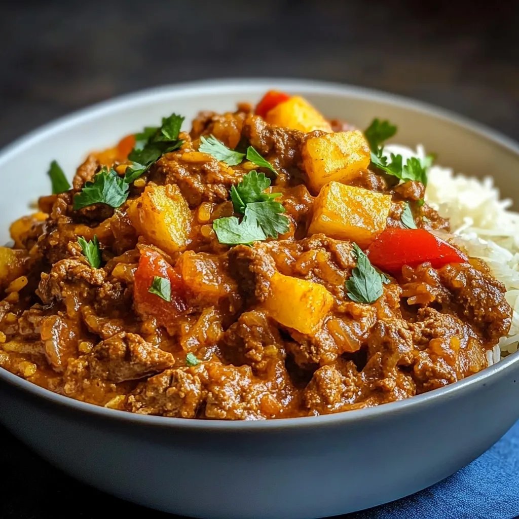 Curryreis mit Hackfleisch