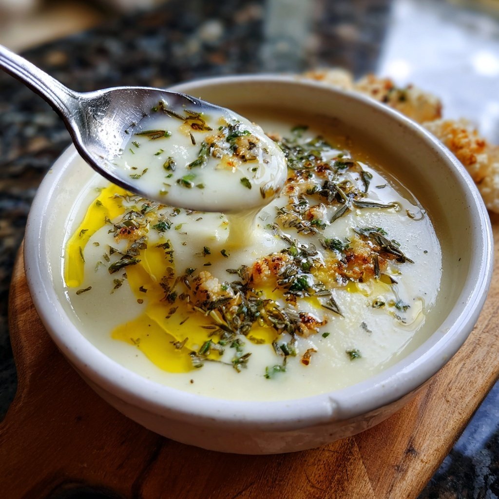 Cremige Blumenkohlsuppe mit Zitronenöl
