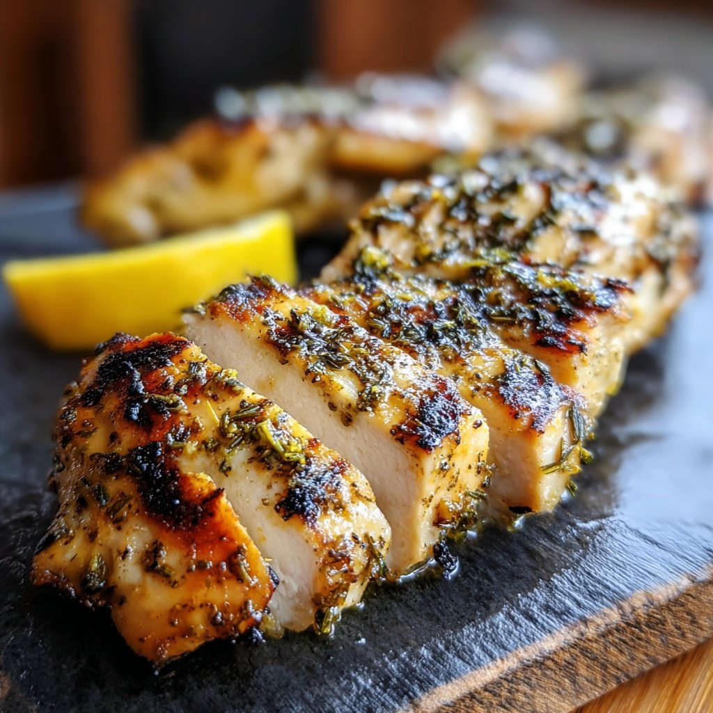 Gegrilltes Zitronen Hähnchen Mit Thymian