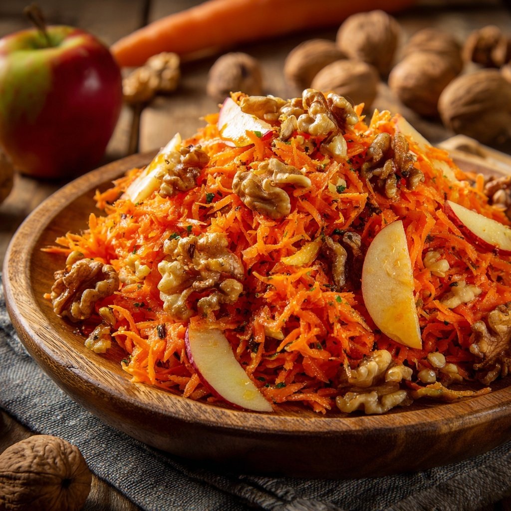 Karotten Salat Mit Apfel Und Nüssen